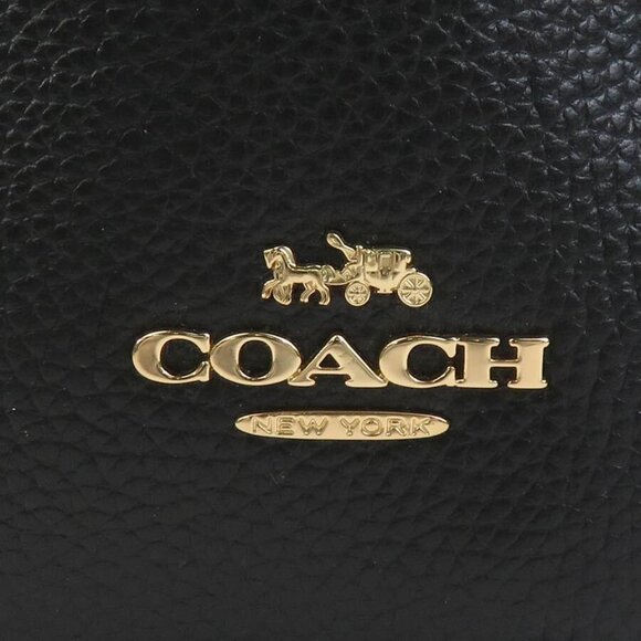 Auth COACH Backpack Black Leather/Goldtone - - Picture 12 of 14